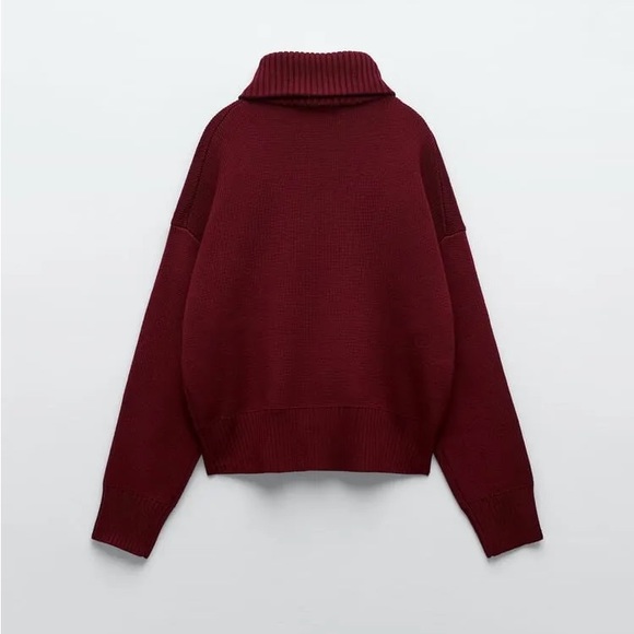 Zara Knit Sweater Burgundy - Picture 3 of 9
